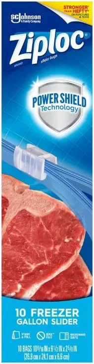 Ziploc Slider Freezer Bags - 1 gallons (10 Count (Pack of 4))