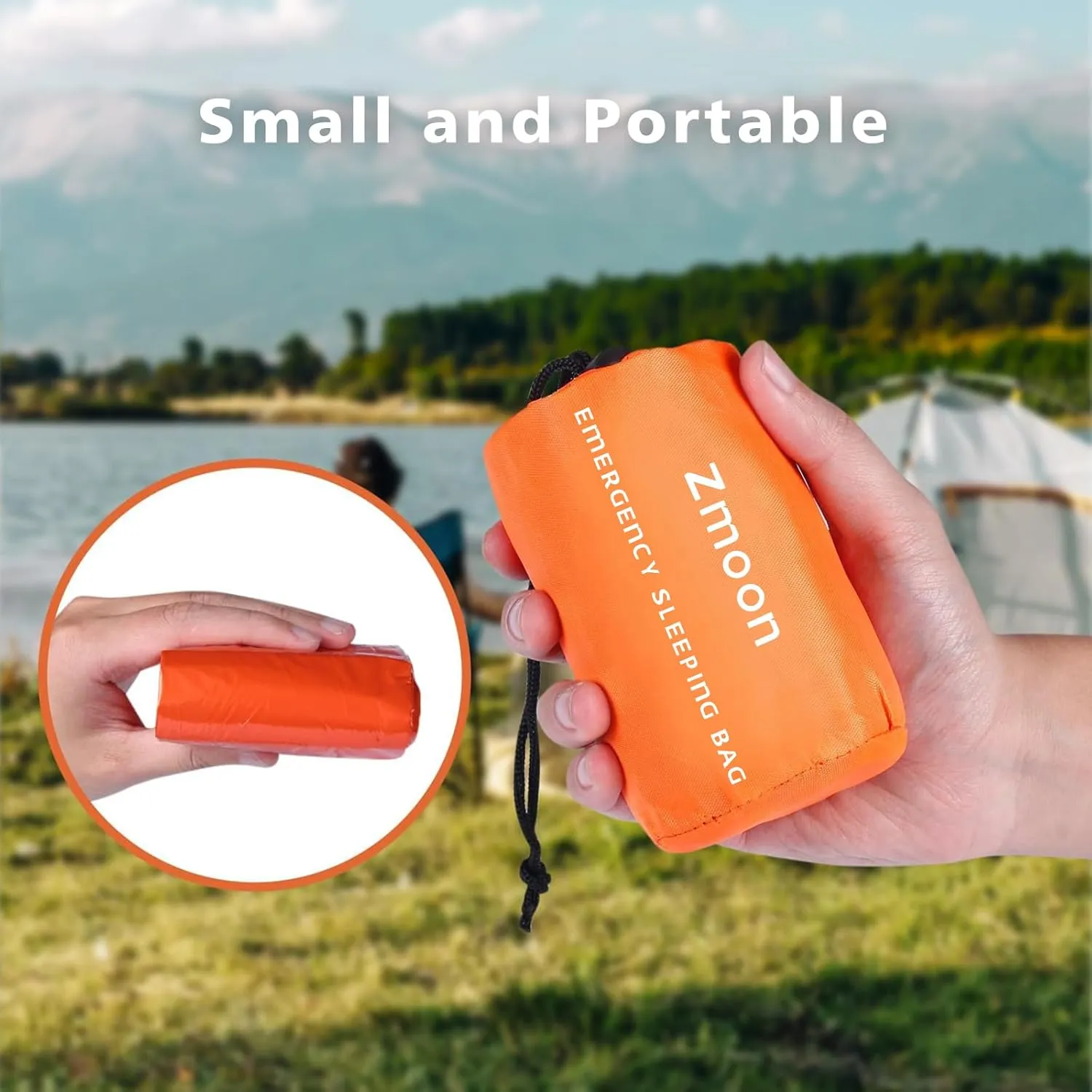 Zmoon Emergency Sleeping Bag 2 Pack Lightweight Survival Sleeping Bags Thermal Bivy Sack Portable Emergency Blanket for Camping, Hiking, Outdoor, Activities